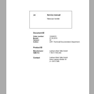 Liebherr Telescopic Handler Tier 3 T46 717063AS Service ManualsEN 1