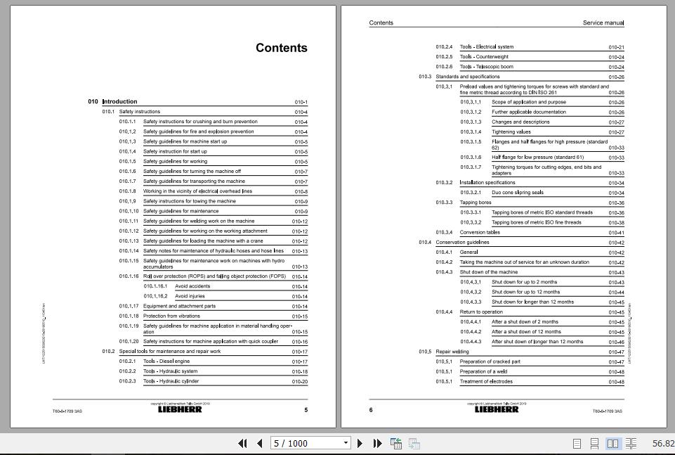 Liebherr Telescopic Handler Tier 3 T60 917093AS Service ManualsEN 2
