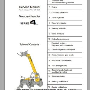 Liebherr Telescopic Handler Tier 3 TL441 451 Service ManualsEN 1