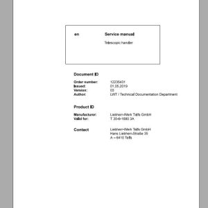 Liebherr Telescopic Handler Tier 4F T35 616803A Service ManualsEN 1