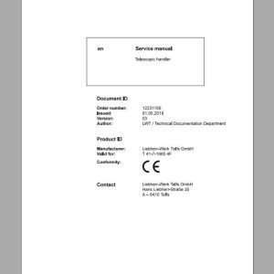Liebherr Telescopic Handler Tier 4F T41 716654F Service ManualsEN 1