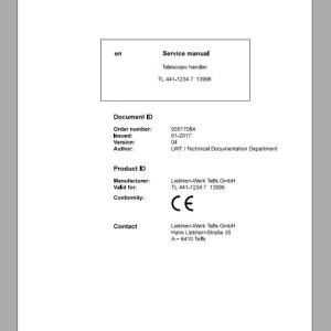 Liebherr Telescopic Handler Tier 4F TL44112347 Service ManualsEN 1