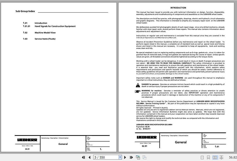 Liebherr Wheel Loader L506 L510 Service ManualsEN 2