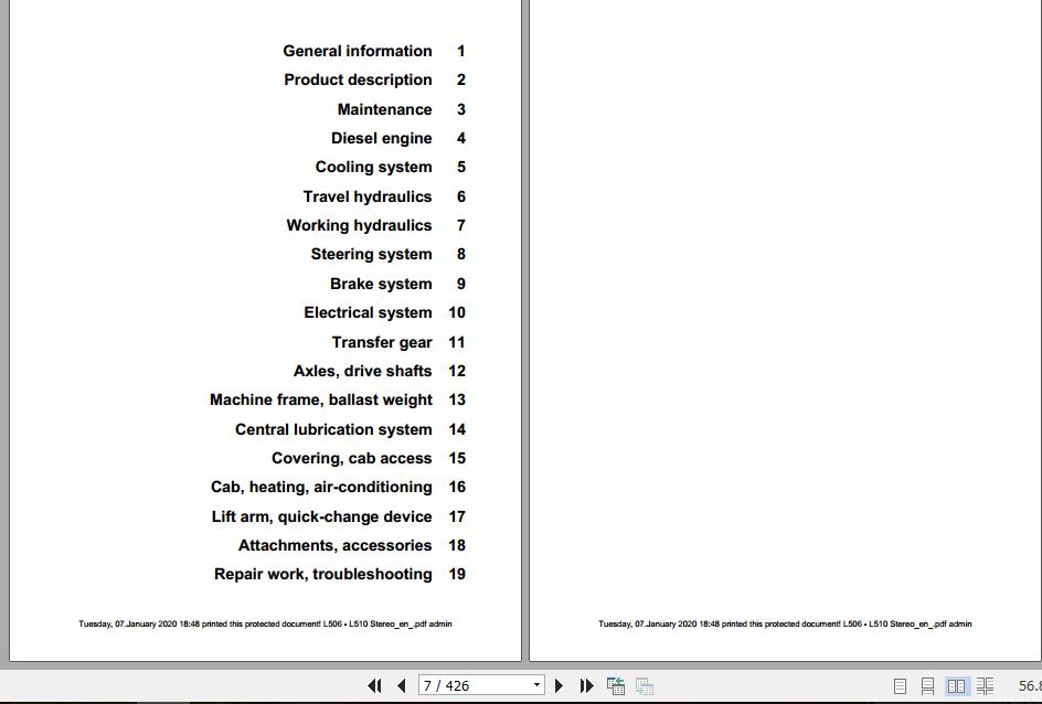 Liebherr Wheel Loader L506 L510 Stereo Service ManualsEN 2
