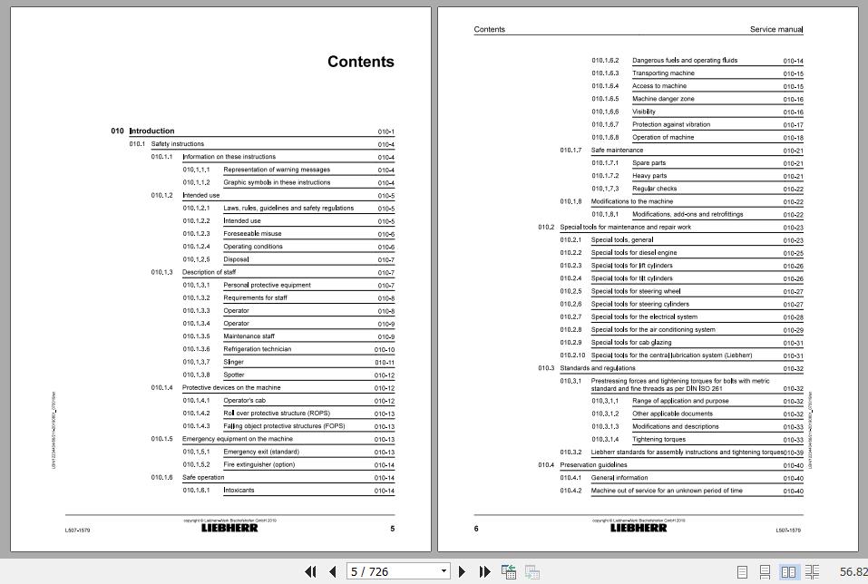 Liebherr Wheel Loader L507 1579 Service ManualsEN 2