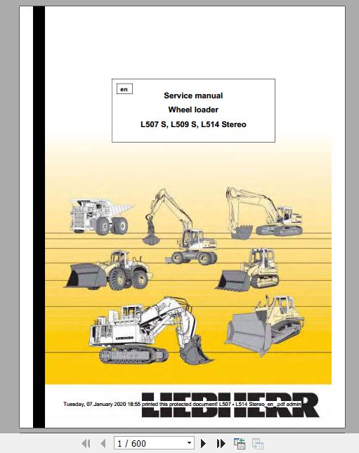Liebherr Wheel Loader L507S L514 Stereo Service ManualsEN 1
