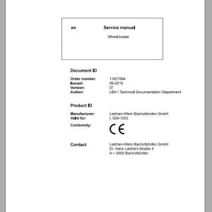 Liebherr Wheel Loader L509 1263 Service ManualsEN 1