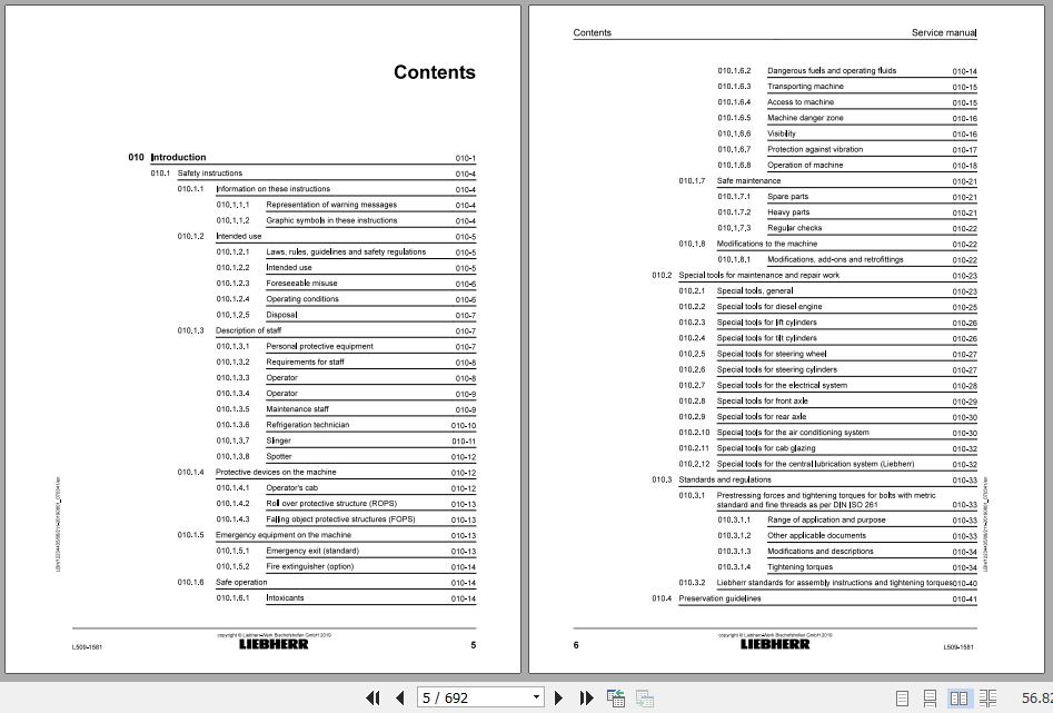 Liebherr Wheel Loader L509 1581 Service ManualsEN 2