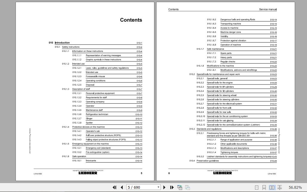Liebherr Wheel Loader L514 1583 Service Manuals EN 2