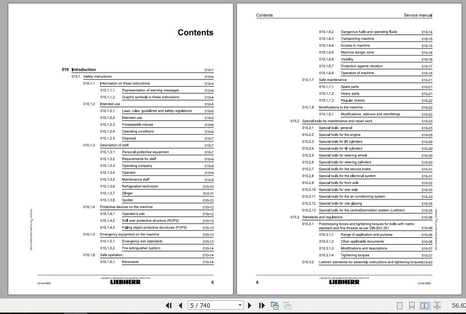 Liebherr Wheel Loader L514 1663 Service Manuals EN 2 1