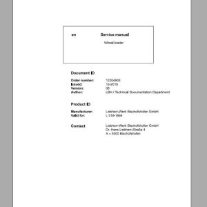 Liebherr Wheel Loader L518 1664 Service Manuals EN 1