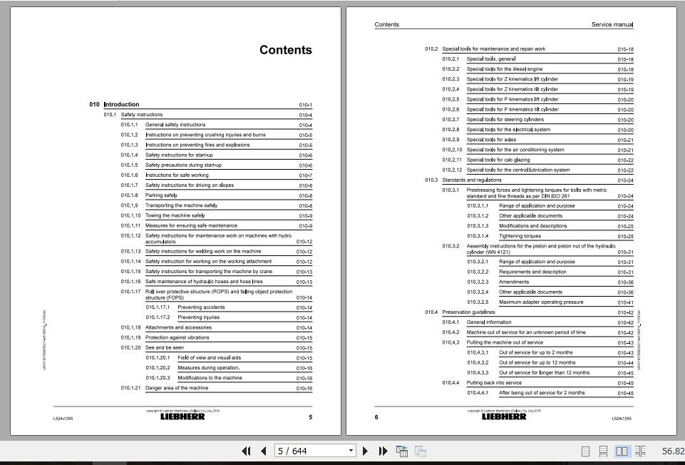 Liebherr Wheel Loader L524 1355 Service ManualsEN 2