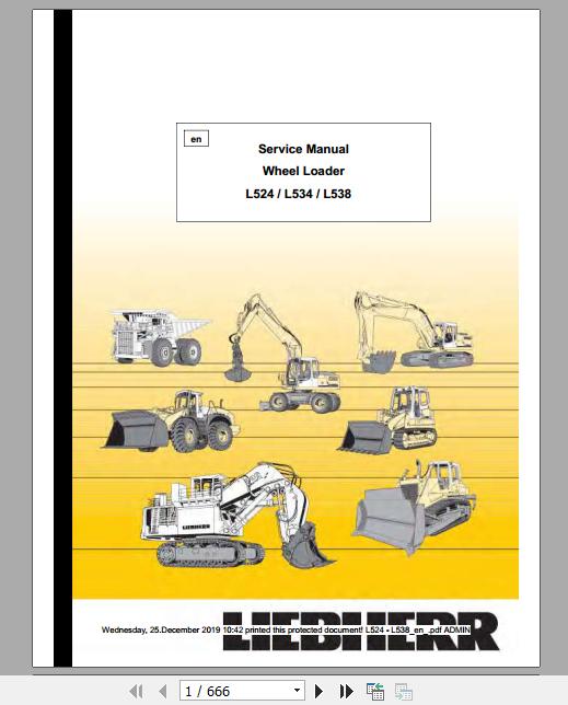 Liebherr Wheel Loader L524 L538 Stereo Service ManualsEN 1