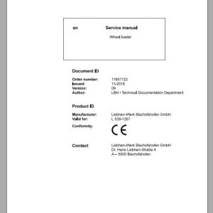 Liebherr Wheel Loader L528 1267 Service ManualsEN 1