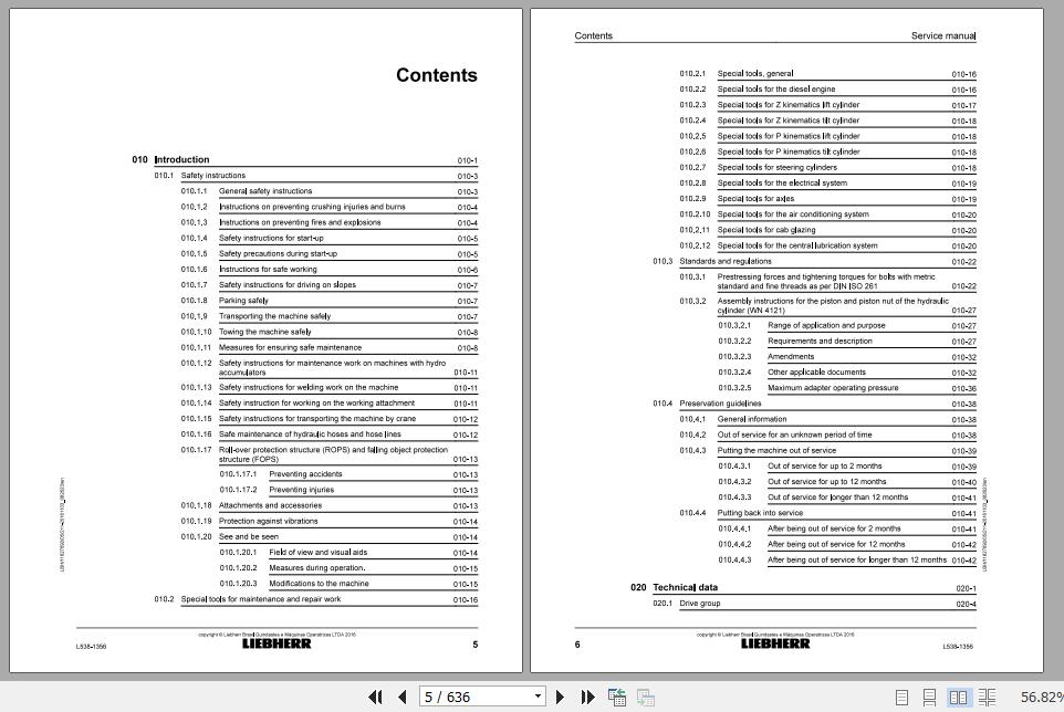 Liebherr Wheel Loader L538 1356 Service ManualsEN 2