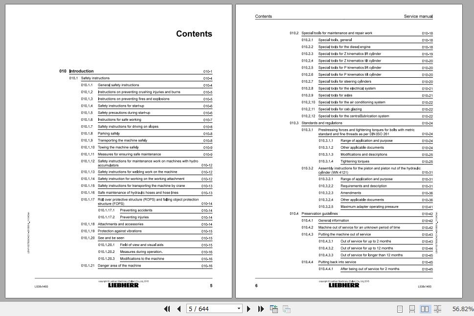 Liebherr Wheel Loader L538 1493 Service ManualsEN 2