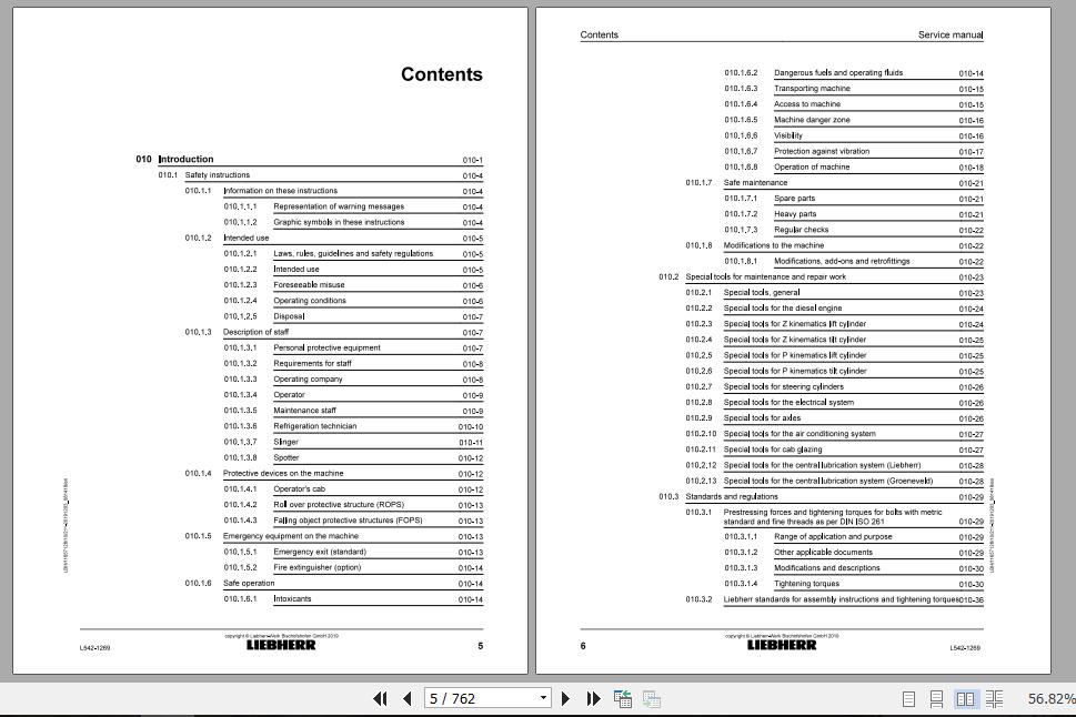 Liebherr Wheel Loader L542 1269 Service ManualsEN 2