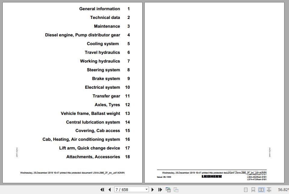 Liebherr Wheel Loader L544 L580 Service ManualsEN 2
