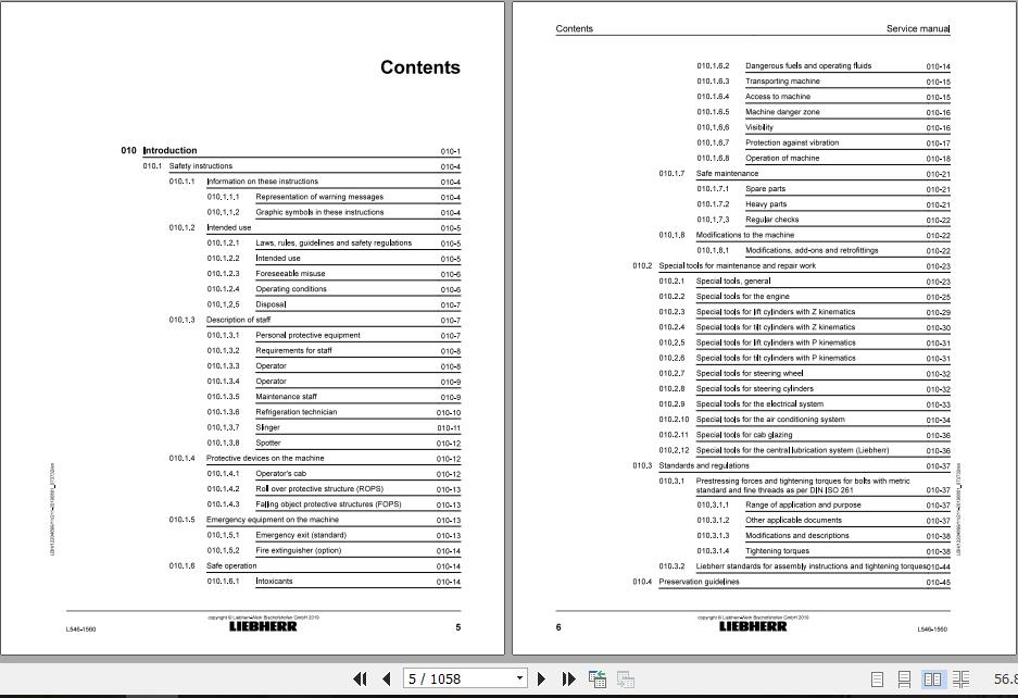 Liebherr Wheel Loader L546 1560 Service ManualsEN 2