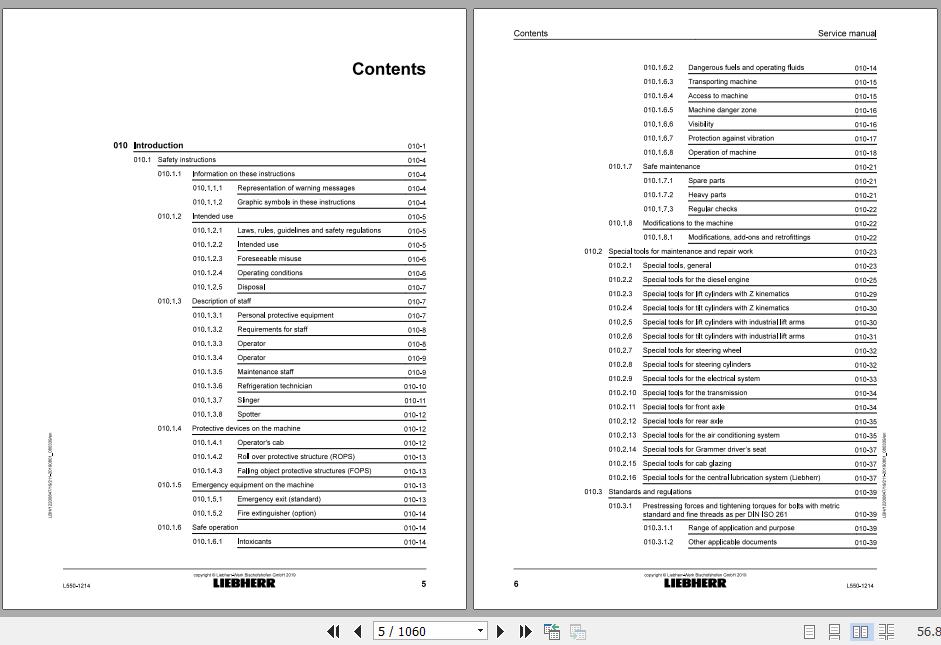 Liebherr Wheel Loader L550 1214 Service ManualsEN 2 1
