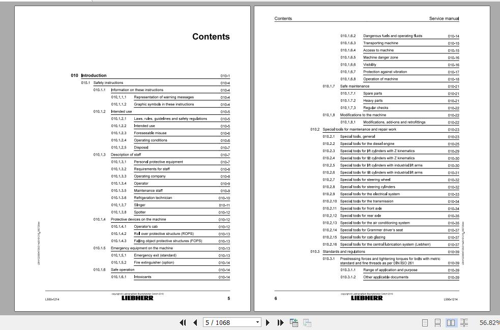 Liebherr Wheel Loader L550 1214 Service ManualsEN 2