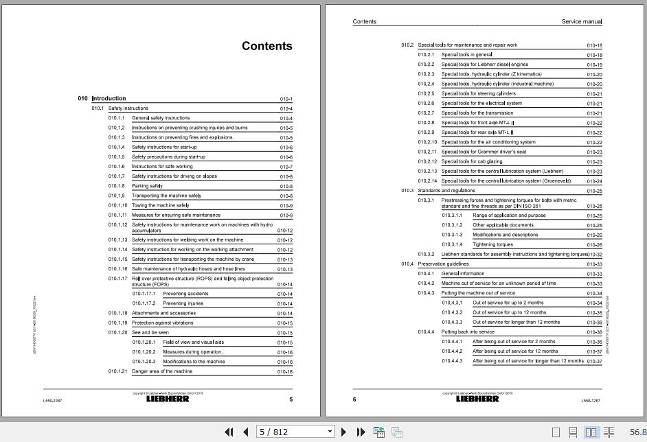 Liebherr Wheel Loader L550 1287 Service ManualsEN 2