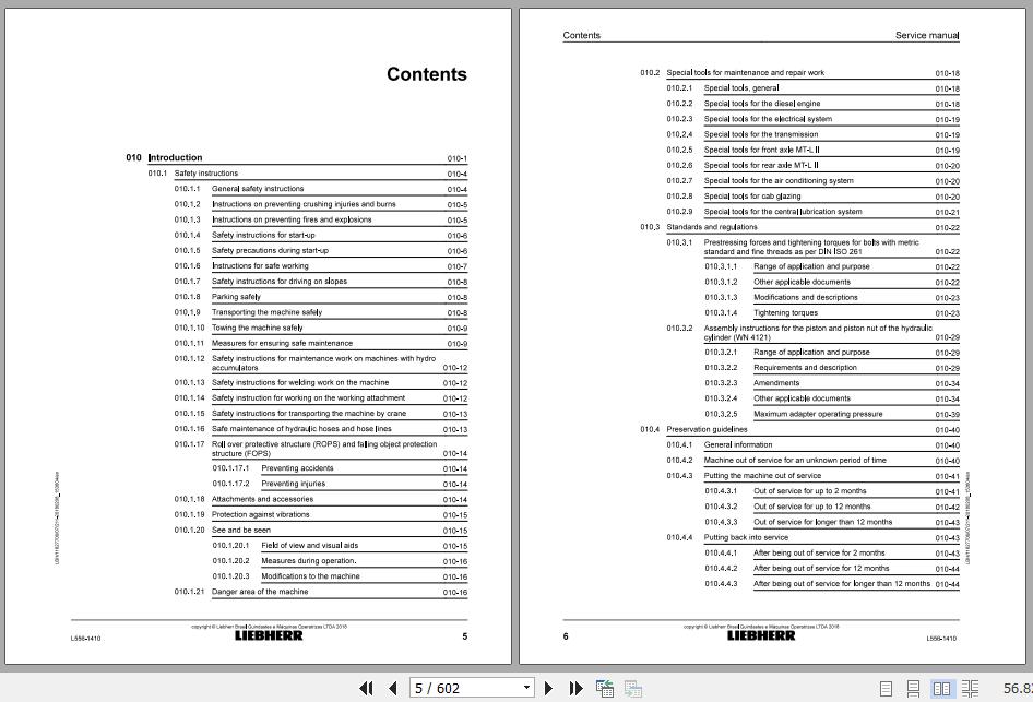 Liebherr Wheel Loader L550 1410 Service ManualsEN 2