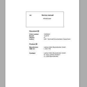 Liebherr Wheel Loader L550 1756 Service ManualsEN 1