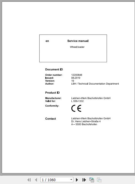 Liebherr Wheel Loader L556 1332 Service ManualsEN 1 1