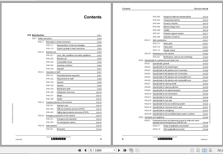 Liebherr Wheel Loader L556 1332 Service ManualsEN 2 1