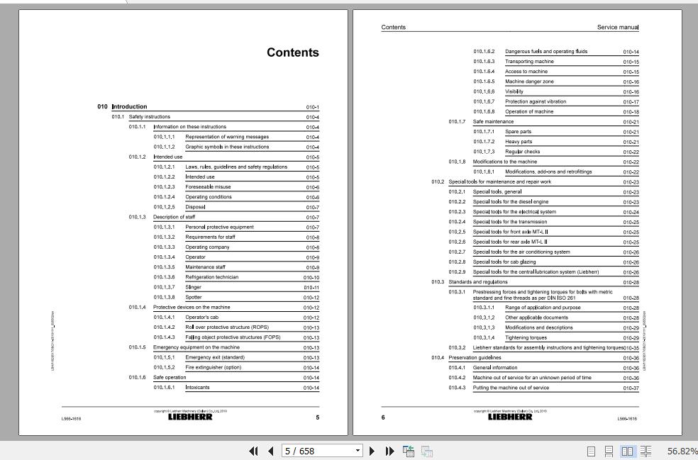 Liebherr Wheel Loader L556 1616 Service ManualsEN 2
