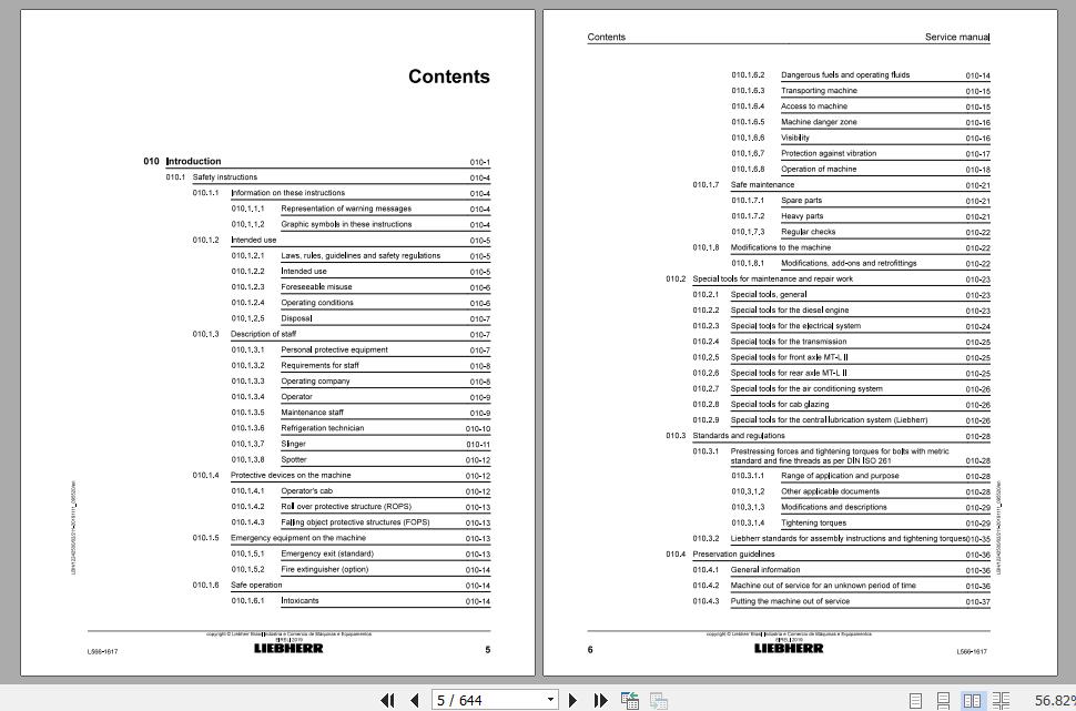 Liebherr Wheel Loader L556 1617 Service ManualsEN 2
