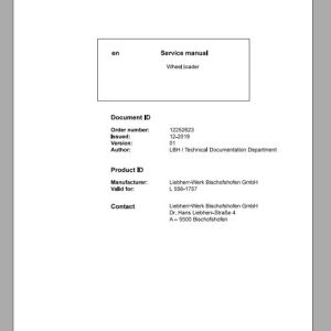 Liebherr Wheel Loader L556 1757 Service ManualsEN 1