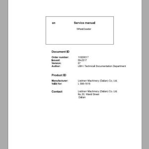 Liebherr Wheel Loader L566 1616 Service ManualsEN 1