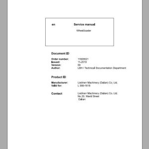 Liebherr Wheel Loader L566 1618 Service ManualsEN 1