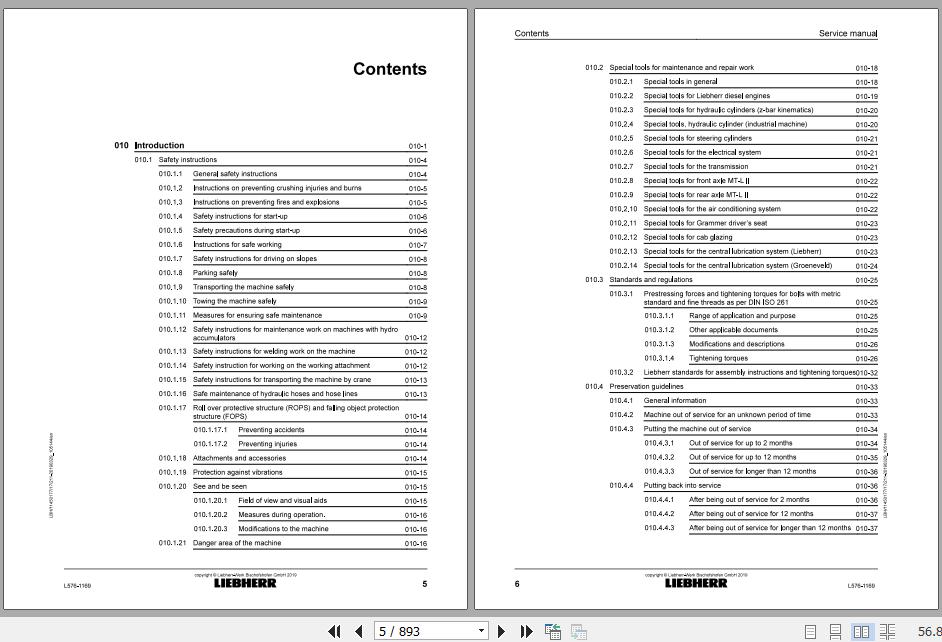 Liebherr Wheel Loader L576 1169 Service ManualsEN 2