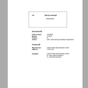 Liebherr Wheel Loader L576 1759 Service ManualsEN 1