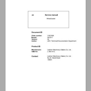 Liebherr Wheel Loader L580 1412 Service ManualsEN 1 1