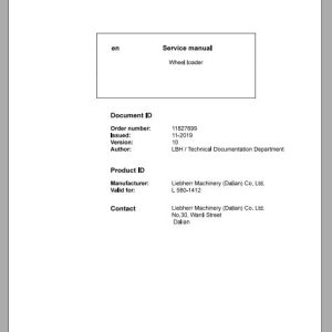 Liebherr Wheel Loader L580 1412 Service ManualsEN 1