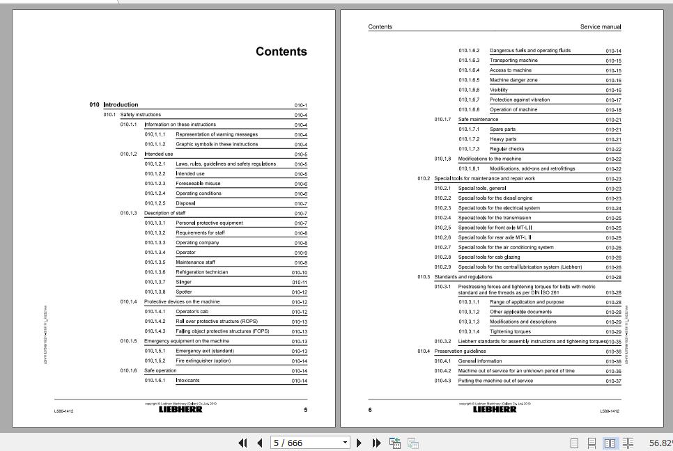 Liebherr Wheel Loader L580 1412 Service ManualsEN 2