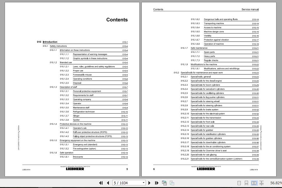 Liebherr Wheel Loader L580 1414 Service ManualsEN 2