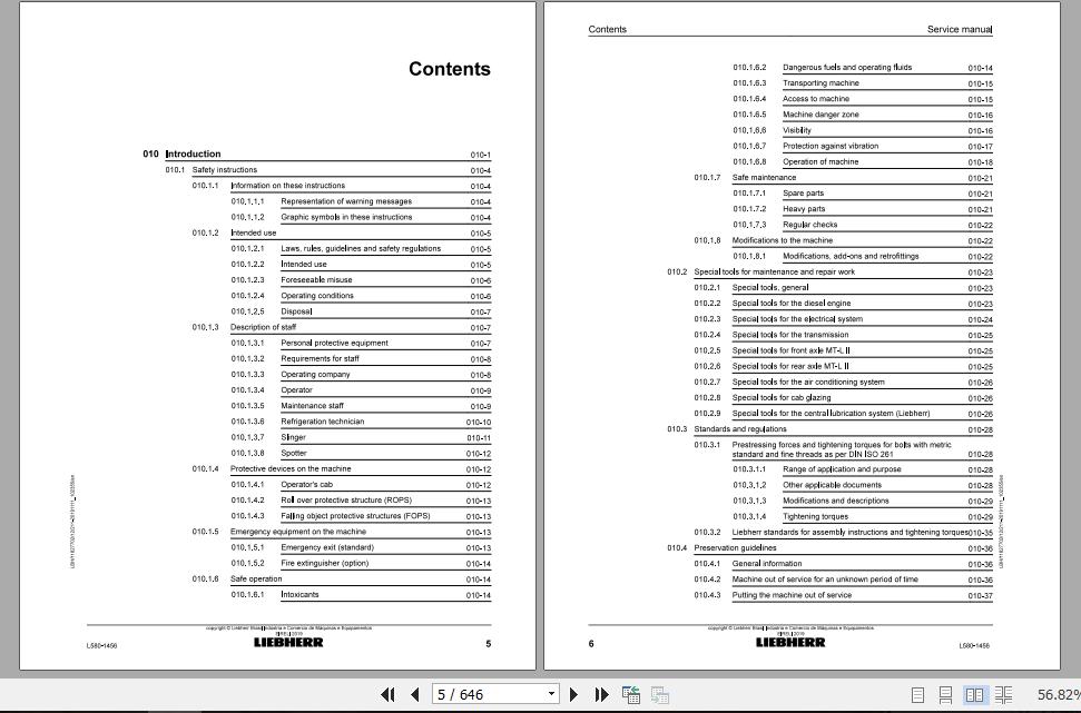 Liebherr Wheel Loader L580 1456 Service ManualsEN 2