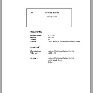Liebherr Wheel Loader L580 1495 Service ManualsEN 1 1