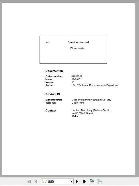 Liebherr Wheel Loader L580 1495 Service ManualsEN 1 1