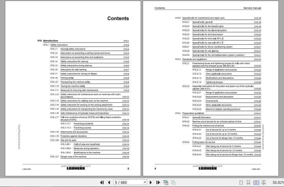Liebherr Wheel Loader L580 1495 Service ManualsEN 2 1
