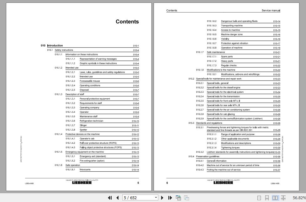 Liebherr Wheel Loader L580 1495 Service ManualsEN 2