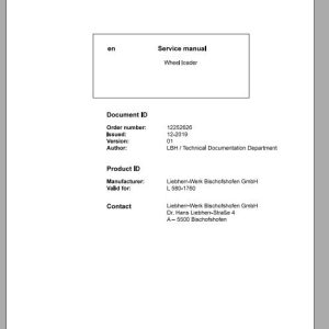 Liebherr Wheel Loader L580 1760 Service ManualsEN 1