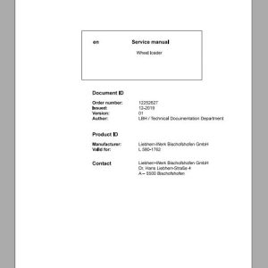 Liebherr Wheel Loader L580 1762 Service ManualsEN 1