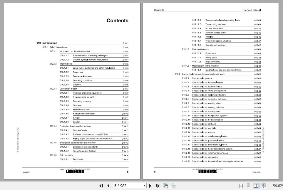 Liebherr Wheel Loader L580 1762 Service ManualsEN 2