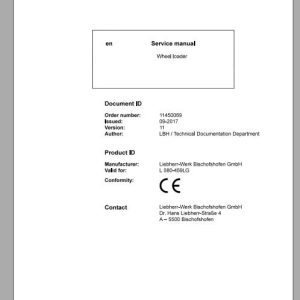 Liebherr Wheel Loader L580 459 Service ManualsEN 1